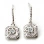 Genuine Blue Topaz Square Dangle New 925 Sterling Silver Earrings Free Shipping