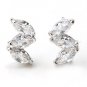 3 Marquise Cubic Zirconia 925 Sterling Silver Stud Earrings New Free Shipping