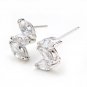3 Marquise Cubic Zirconia 925 Sterling Silver Stud Earrings New Free Shipping