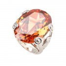 New Fashion Champagne Cubic Zirconia 925 Sterling Silver Ring Free Shipping