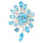 Snowflake Gen Blue Topaz 925 Sterling Silver Pendant Luxury Dec New Free Ship