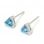 Dec Birthstone Genuine Blue Topaz 925 Sterling Silver Stud Earring New Free Ship