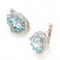 Blue Sky Topaz Genuine 925 Sterling Silver Clip Earrings Dec New Free Shipping