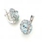 Sterling Silver Clip Earring Gen Sky Blue Topaz Dec New Flower Free Ship Bouquet