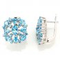 Gorgeous Gen Blue Topaz 925 Sterling Silver Clip Earring New Free Ship Dec Month