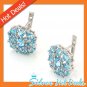 Gorgeous Gen Blue Topaz 925 Sterling Silver Clip Earring New Free Ship Dec Month