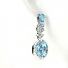 CHARM GENUINE BLUE TOPAZ EARRINGS 925 STERLING SILVER