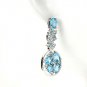CHARM GENUINE BLUE TOPAZ EARRINGS 925 STERLING SILVER