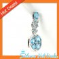 CHARM GENUINE BLUE TOPAZ EARRINGS 925 STERLING SILVER