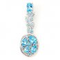 Genuine Blue Topaz 925 Sterling Silver Pendant Luxury Dec Birth New Free Ship