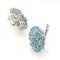 Bouquet Gen Blue Topaz 925 Sterling Silver Clip Earring Dec Flower New Free Ship