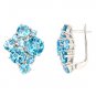 925 Sterling Silver Clip Earring Genuine Blue Topaz Dec Birthstone New Free Ship