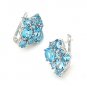 925 Sterling Silver Clip Earring Genuine Blue Topaz Dec Birthstone New Free Ship