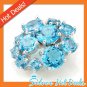 925 STERLING SILVER ROUND BLUE TOPAZ PENDANT GENUINE