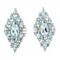 Impressive 925 Sterling Silver Clip Earrings Gen Blue Topaz Dec New Free Ship