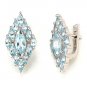 Impressive 925 Sterling Silver Clip Earrings Gen Blue Topaz Dec New Free Ship