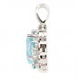 925 Sterling Silver Oval Pendant Genuine Sky Blue Topaz Dec Month New Free Ship