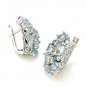 925 Sterling Silver Genuine Blue Topaz Sky Dec Clip Earrings New Free Shipping