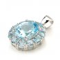 Dec Birth Genuine Blue Sky Topaz Sterling Silver Pendant Vintage New Free Ship