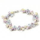 Butterflies Bracelets 925 Sterling Silver Multicolor Cubic Zirconia Free Ship