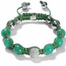disco pave Silver ball white CZ crystal Disco Balls And Turquoise Macrame Adjustable bracelet