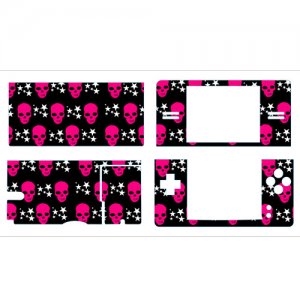 New Nintendo NDSL NDS DS Lite Skin Sticker Vinyl Cover Decal Stars Pink Skull T202