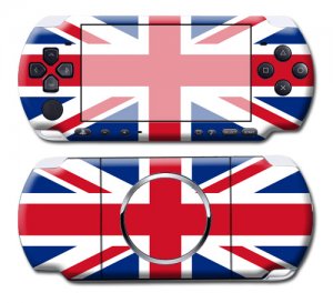NEW Sony PSP 3000 3 Slim Sticker British UK Flag Union Jack Vinyl Skin Decal A134