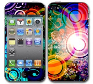 New Abstract Colorful Rainbow Vinyl Sticker Skin Decal Cover for iPhone 4 4G 4S G531