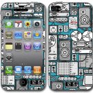 New Modern Style Pattern Vinyl Sticker Skin Decal Cover for iPhone 4 4S G556