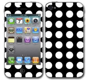New Black and White Points Vinyl Sticker Skin Decal Cover for iPhone 4 4G 4S G571