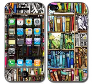 New Abstract Library Book Vinyl Sticker Skin Decal Cover for iPhone 4 4S G585