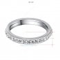 Eternity Small CZ Surround Wedding Band 316L Stainless Steel Ring Size 6-12