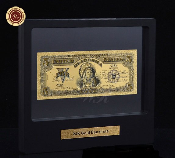 Riproduzioni Banconote Riproduzioni (Copie) Di Monete D'argento USA 1899 - Da $1, $2, $5 Con Buco (Oblò), Capo Indiano! Riproduzioni Numismatiche Collezione - Foto 2