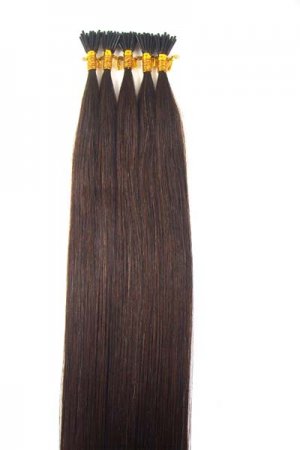 Stick I tip #2 Chocolate Brown 100 strands Remy human hair 100 grams