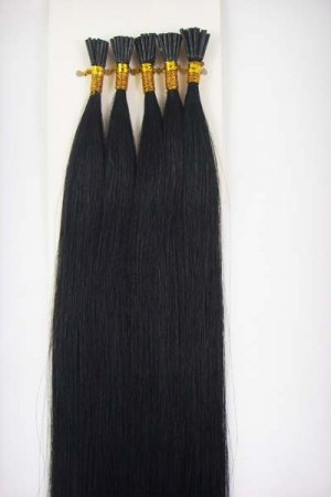 Stick I tip #1 Jet Black 100 strands Remy human hair 100 grams