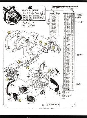 Mcculloch chainsaw parts