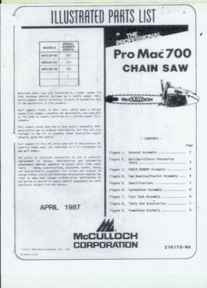 Mcculloch pro mac 700 chainsaw