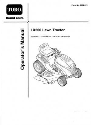 TORO LX500 Lawn Tractor Operator's Manual