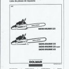 Sachs-Dolmar Chain Saw 123,133,143, Parts List