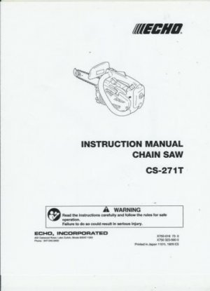 ECHO  CS-271T Chain Saw Instruction Manual