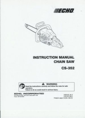 ECHO  CS-352 Chain Saw Instruction Manual
