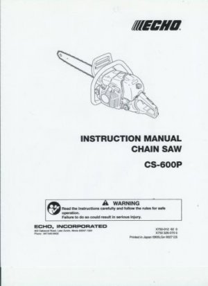 ECHO  CS-600P Chain Saw Instruction Manual