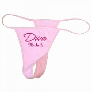 Custom Classic T-Back Thong Panties PINK LARGE Customize Promotional Item Personalize