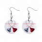 Custom 1" Button Earrings Pierced Customize Personalize Logo Sports Team