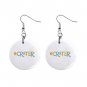 Custom 1" Button Earrings Pierced Customize Personalize Logo Sports Team