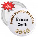 Customized 3" Button Name Pins 10 pack Personalize Family Reunions ON SALE
