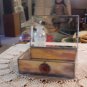 Vintage Custom Made Beveled & Slag Stained Glass Jewelry Box