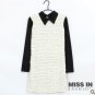 Long sleeve quality ladies dress EURO & USA style Pile splicing knitting dress for winter and spring