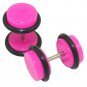 16g Neon Pink Fake 0g 8mm Ear Plug O-Ring Earlets Earrings