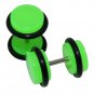 16ga Neon Green Fake 0g 8mm Ear Plug O-Ring Earlets Earrings